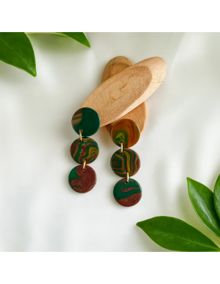 Pendientes Circulitos Camuflaje
