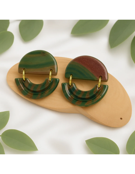Pendientes Media Luna Camuflaje