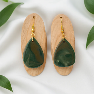 Pendientes Lagrima Camuflaje