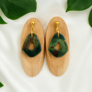 Pendientes Rombo Abierto Camuflaje