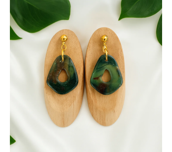 Pendientes Rombo Abierto Camuflaje