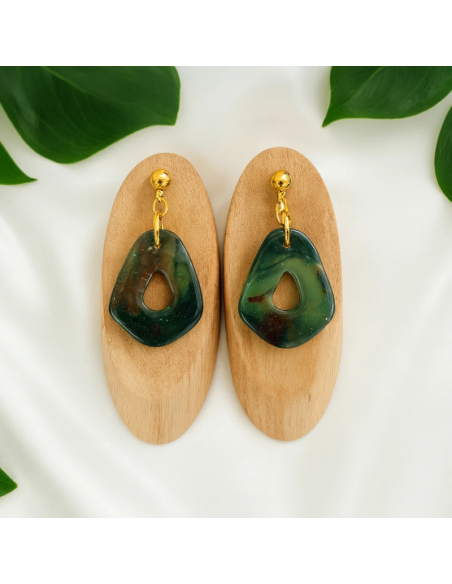 Pendientes Rombo Abierto Camuflaje