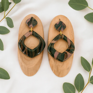 Pendientes Gota Abierta Camuflaje