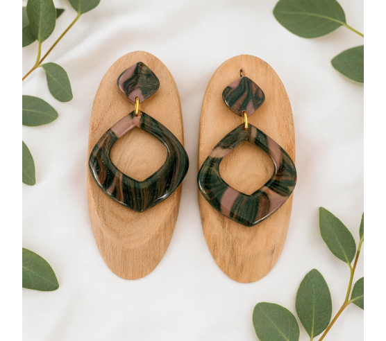 Pendientes Gota Abierta Camuflaje