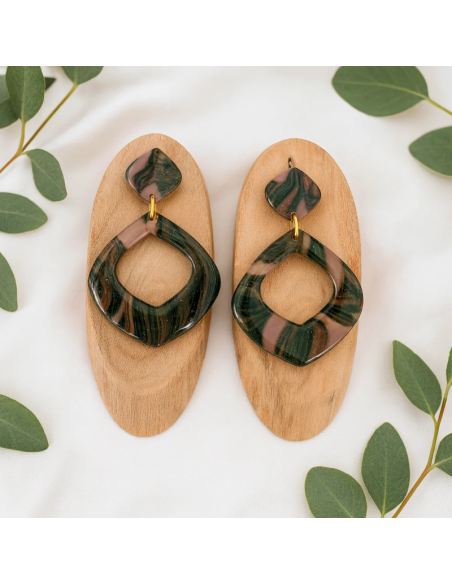 Pendientes Gota Abierta Camuflaje