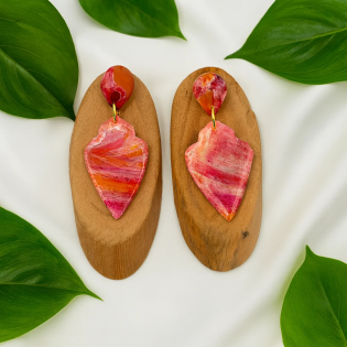 Pendientes Gota Rota Rosado