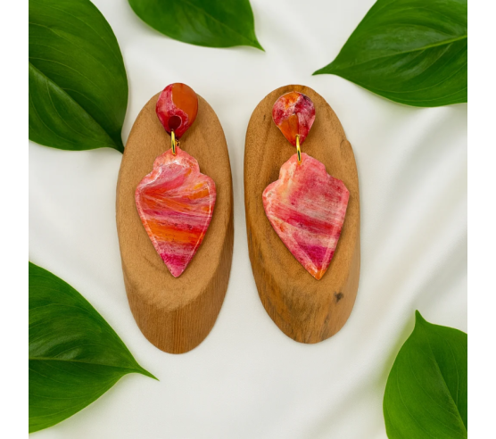 Pendientes Gota Rota Rosado