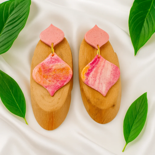 Pendientes Doble Gota Rosado