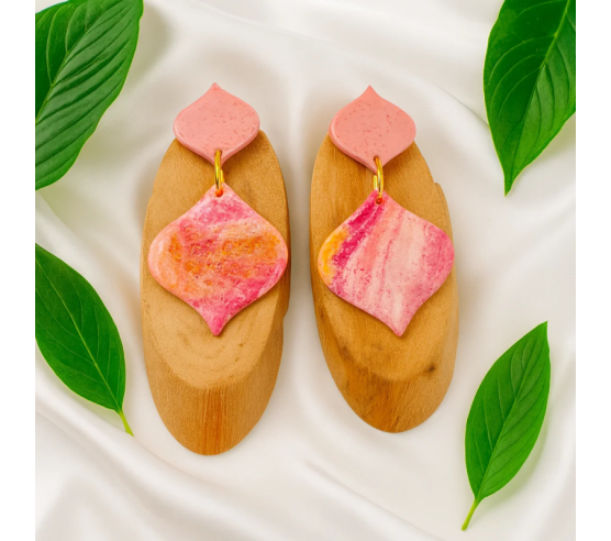 Pendientes Doble Gota Rosado