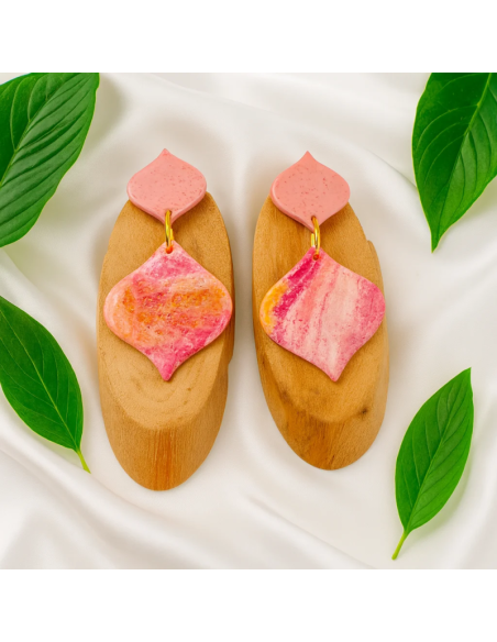 Pendientes Doble Gota Rosado