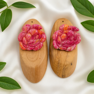Pendientes Peonia Rosada
