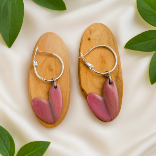 Pendientes Corazon Rosado