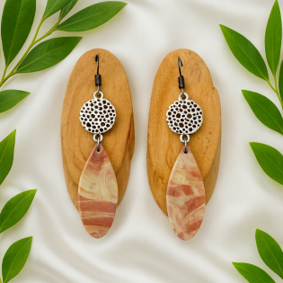 Pendientes Lagrima Rosa Tierra