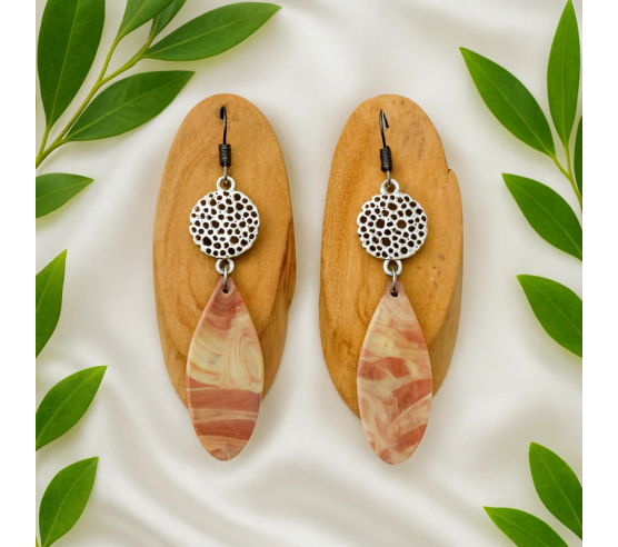 Pendientes Lagrima Rosa Tierra