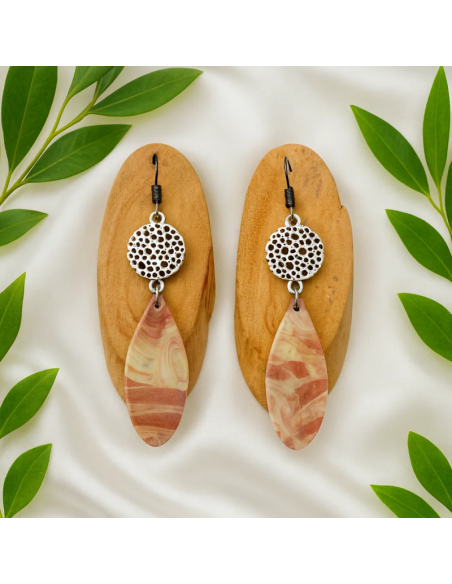 Pendientes Lagrima Rosa Tierra