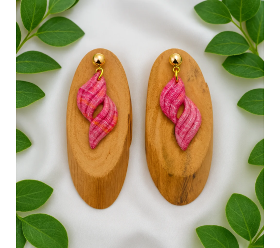 Pendientes Forma Rosa Tierra
