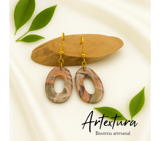 Pendientes Ovalo Terracota