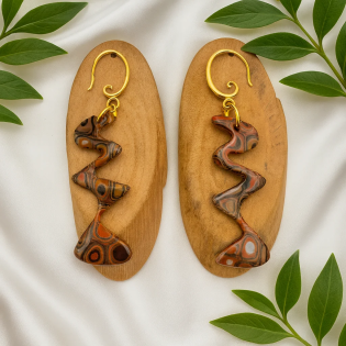 Pendientes Ondas Terracota