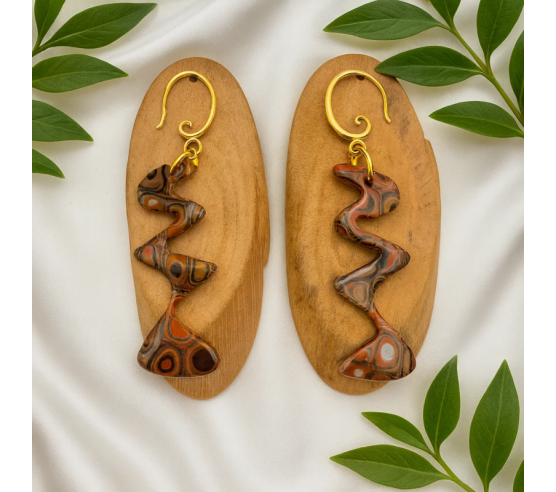 Pendientes Ondas Terracota