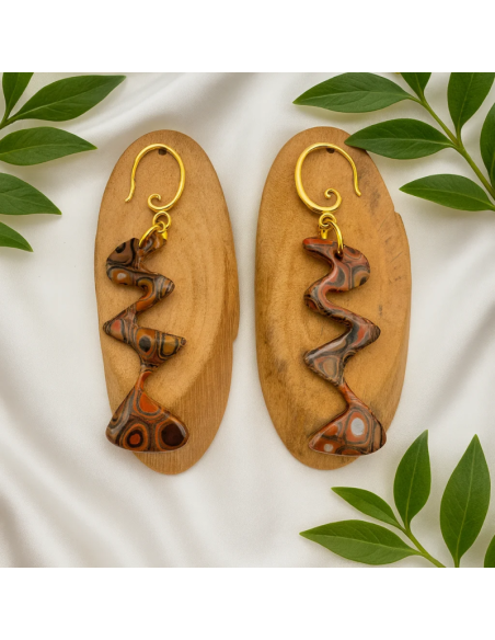 Pendientes Ondas Terracota