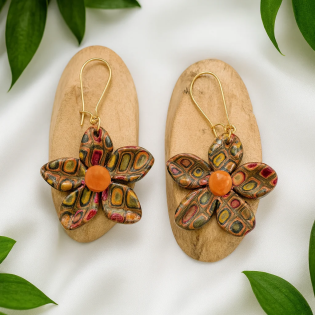 Pendientes Flor Viva Terracota