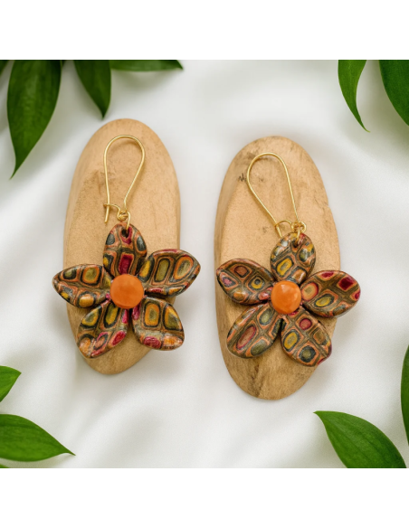 Pendientes Flor Viva Terracota