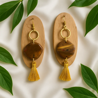 Pendientes Flecos Tierra Terracota