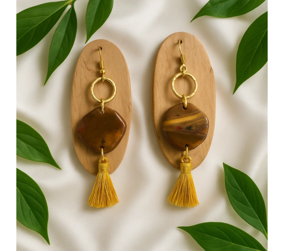 Pendientes Flecos Tierra Terracota