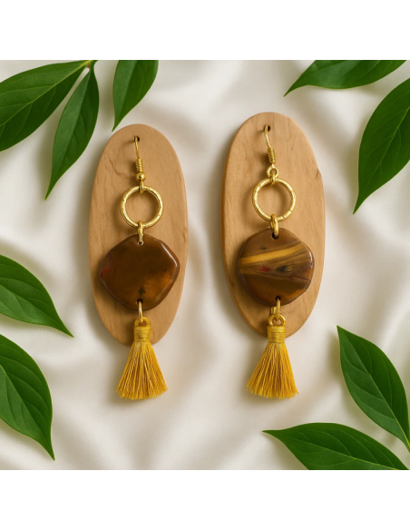 Pendientes Flecos Tierra Terracota