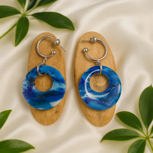 Pendientes Aro Azul Profundo