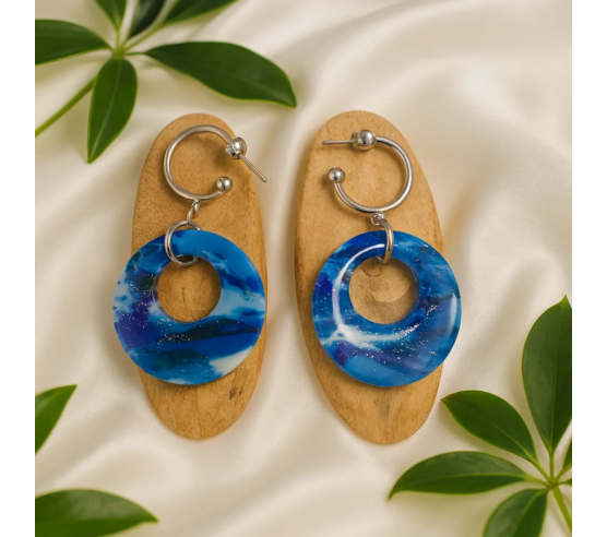 Pendientes Aro Azul Profundo