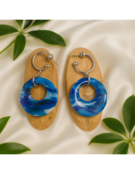 Pendientes Aro Azul Profundo