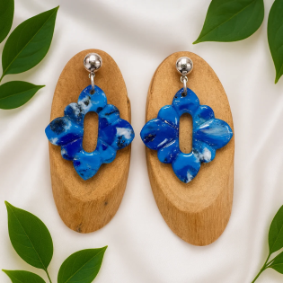 Pendientes Rombo Azul Profundo