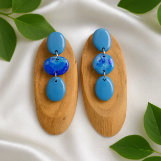 Pendientes Tres Formas 1 Azul