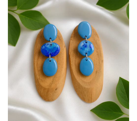 Pendientes Tres Formas 1 Azul