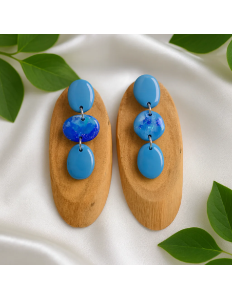 Pendientes Tres Formas 1 Azul