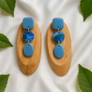 Pendientes Tres Formas 2 Azul