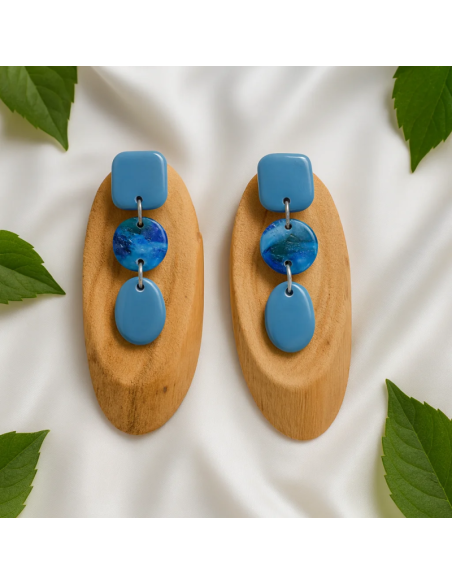 Pendientes Tres Formas 2 Azul