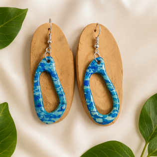 Pendientes Organico Azul Profundo
