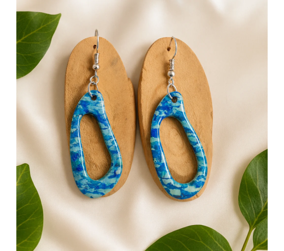 Pendientes Organico Azul Profundo