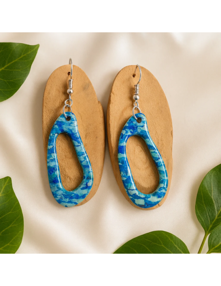 Pendientes Organico Azul Profundo