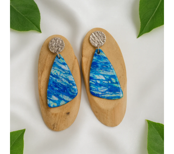 Pendientes Triangulo Azul Profundo