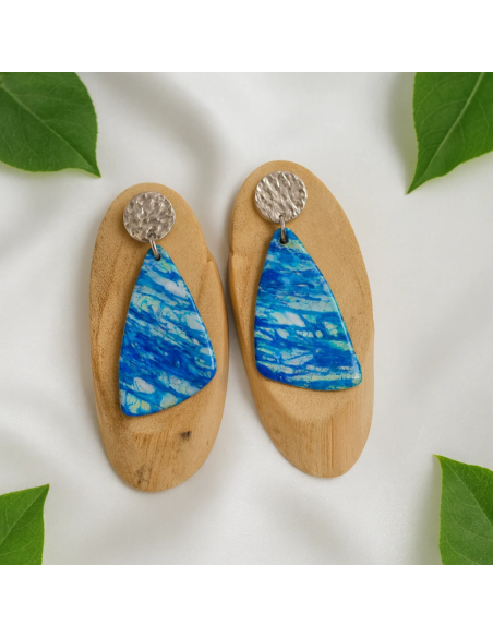 Pendientes Triangulo Azul Profundo