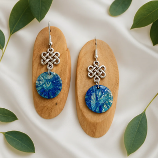 Pendientes Circulo Trival Azul Profundo