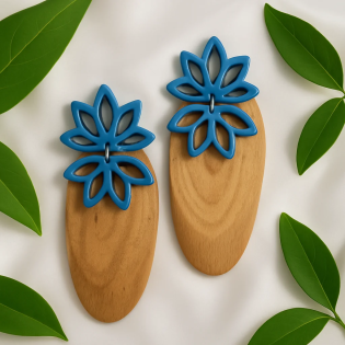 Pendientes Petalos Azul