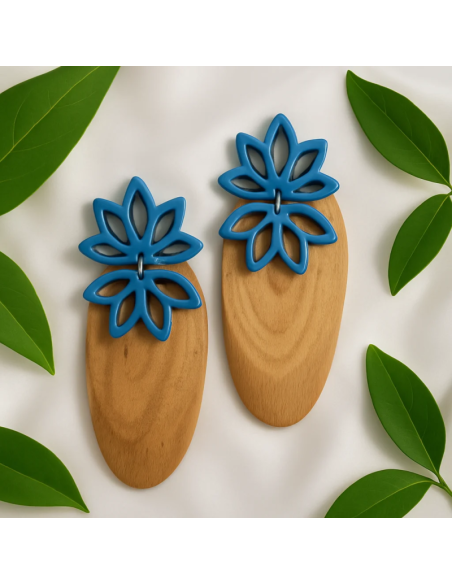 Pendientes Petalos Azul