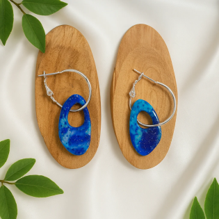 Pendientes Lagrimas y Aros Azul Profundo