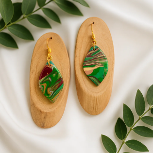 Pendientes Gota Bosque Verde