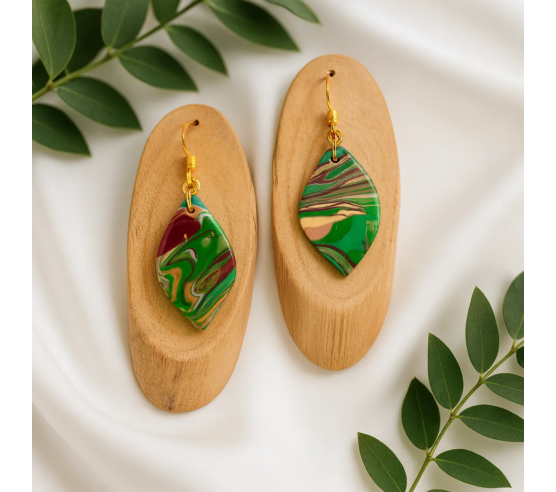Pendientes Gota Bosque Verde