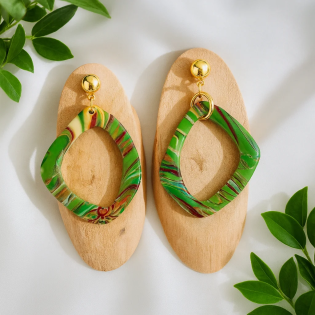 Pendientes Organicos Bosque Verde